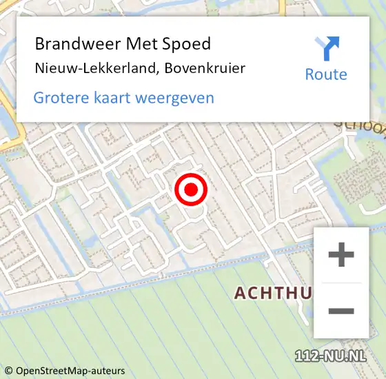 Locatie op kaart van de 112 melding: Brandweer Met Spoed Naar Nieuw-Lekkerland, Bovenkruier op 20 januari 2023 19:13