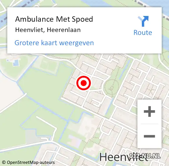 Locatie op kaart van de 112 melding: Ambulance Met Spoed Naar Heenvliet, Heerenlaan op 20 januari 2023 20:14