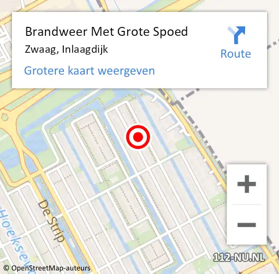 Locatie op kaart van de 112 melding: Brandweer Met Grote Spoed Naar Zwaag, Inlaagdijk op 20 januari 2023 21:12