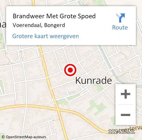 Locatie op kaart van de 112 melding: Brandweer Met Grote Spoed Naar Voerendaal, Bongerd op 20 januari 2023 21:48