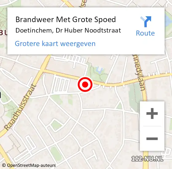 Locatie op kaart van de 112 melding: Brandweer Met Grote Spoed Naar Doetinchem, Dr Huber Noodtstraat op 20 januari 2023 22:33