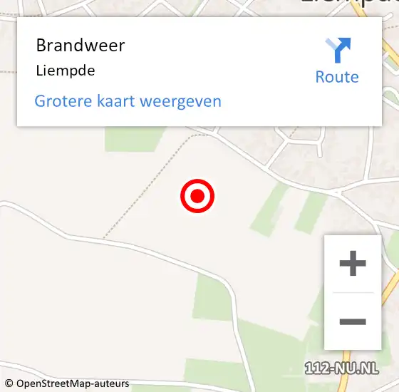 Locatie op kaart van de 112 melding: Brandweer Liempde op 20 januari 2023 22:59