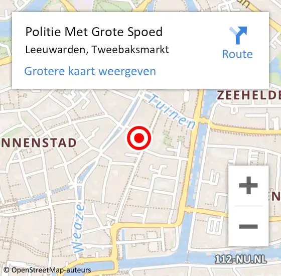 Locatie op kaart van de 112 melding: Politie Met Grote Spoed Naar Leeuwarden, Tweebaksmarkt op 20 januari 2023 23:08