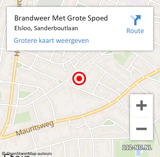 Locatie op kaart van de 112 melding: Brandweer Met Grote Spoed Naar Elsloo, Sanderboutlaan op 20 januari 2023 23:24