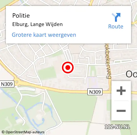 Locatie op kaart van de 112 melding: Politie Elburg, Lange Wijden op 21 januari 2023 01:02