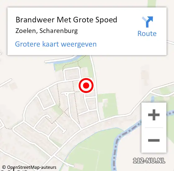 Locatie op kaart van de 112 melding: Brandweer Met Grote Spoed Naar Zoelen, Scharenburg op 21 januari 2023 01:03