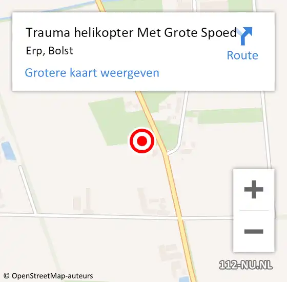 Locatie op kaart van de 112 melding: Trauma helikopter Met Grote Spoed Naar Erp, Bolst op 21 januari 2023 02:47