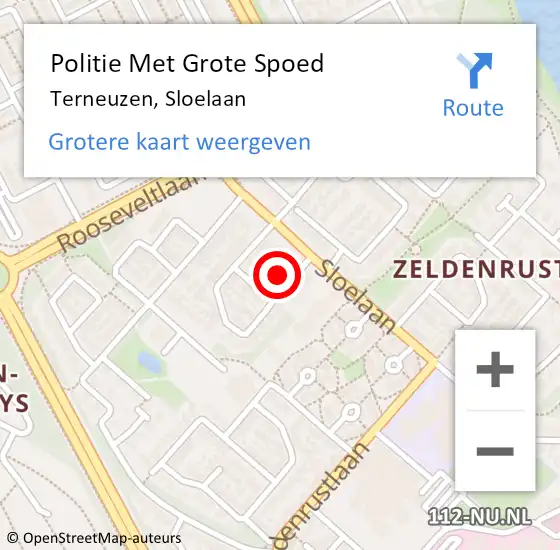 Locatie op kaart van de 112 melding: Politie Met Grote Spoed Naar Terneuzen, Sloelaan op 21 januari 2023 04:18