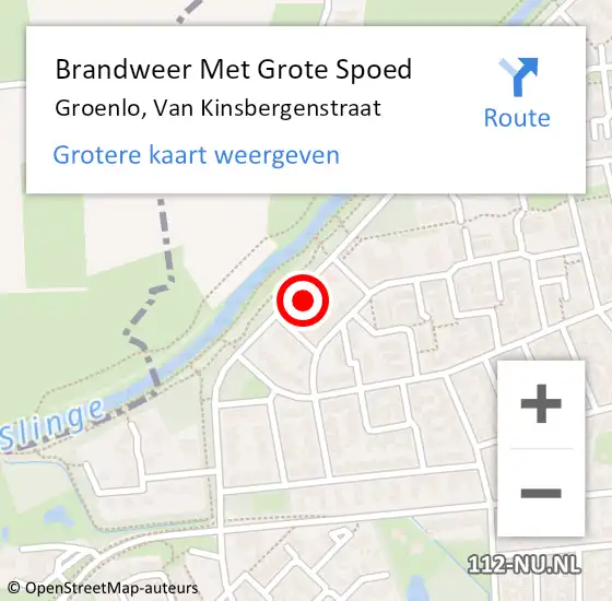 Locatie op kaart van de 112 melding: Brandweer Met Grote Spoed Naar Groenlo, Van Kinsbergenstraat op 21 januari 2023 05:13