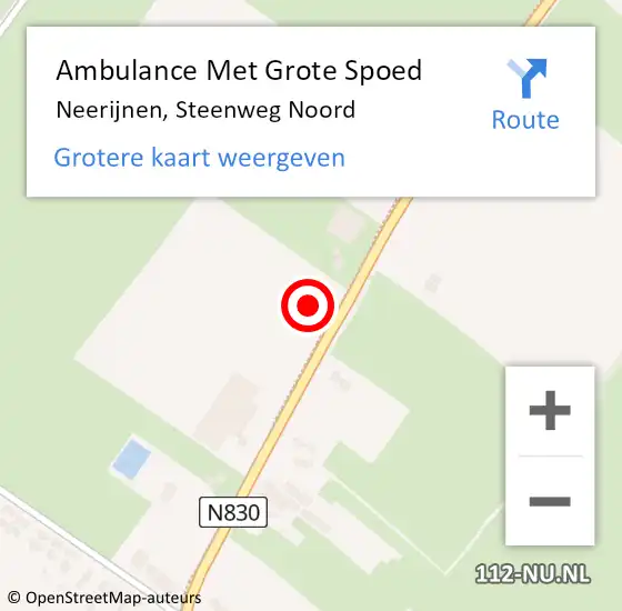 Locatie op kaart van de 112 melding: Ambulance Met Grote Spoed Naar Neerijnen, Steenweg Noord op 21 januari 2023 06:21