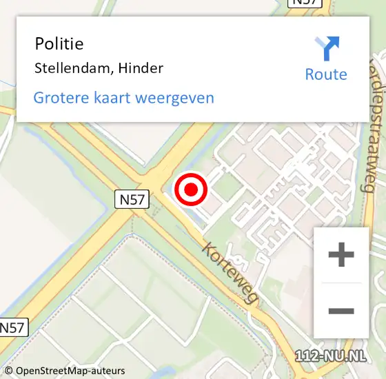 Locatie op kaart van de 112 melding: Politie Stellendam, Hinder op 21 januari 2023 09:08