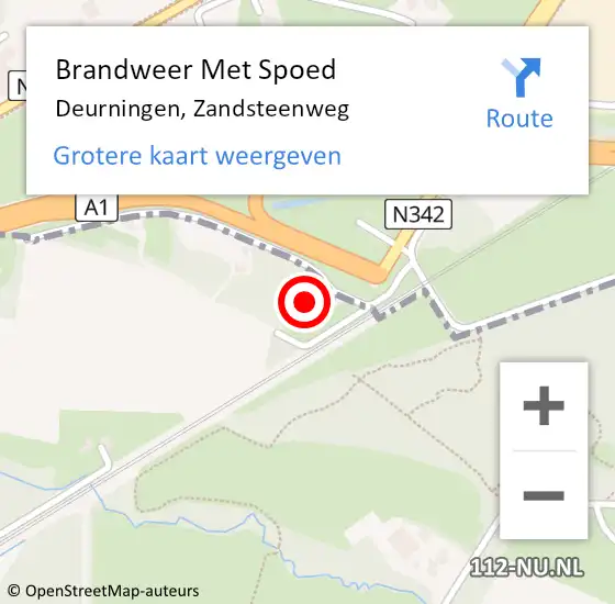 Locatie op kaart van de 112 melding: Brandweer Met Spoed Naar Deurningen, Zandsteenweg op 21 januari 2023 09:45