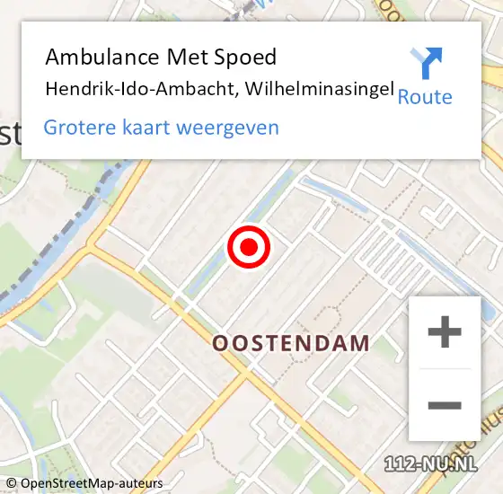 Locatie op kaart van de 112 melding: Ambulance Met Spoed Naar Hendrik-Ido-Ambacht, Wilhelminasingel op 21 januari 2023 09:52