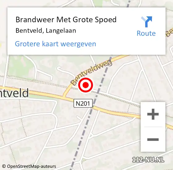 Locatie op kaart van de 112 melding: Brandweer Met Grote Spoed Naar Bentveld, Langelaan op 21 januari 2023 10:12