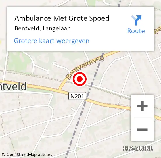 Locatie op kaart van de 112 melding: Ambulance Met Grote Spoed Naar Bentveld, Langelaan op 21 januari 2023 10:12