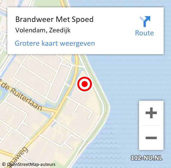 Locatie op kaart van de 112 melding: Brandweer Met Spoed Naar Volendam, Zeedijk op 12 augustus 2014 22:17