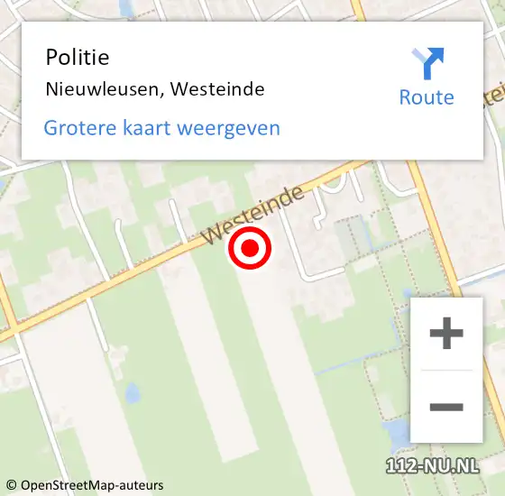 Locatie op kaart van de 112 melding: Politie Nieuwleusen, Westeinde op 21 januari 2023 11:36