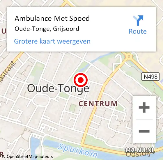 Locatie op kaart van de 112 melding: Ambulance Met Spoed Naar Oude-Tonge, Grijsoord op 21 januari 2023 12:35