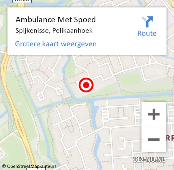 Locatie op kaart van de 112 melding: Ambulance Met Spoed Naar Spijkenisse, Pelikaanhoek op 21 januari 2023 12:40