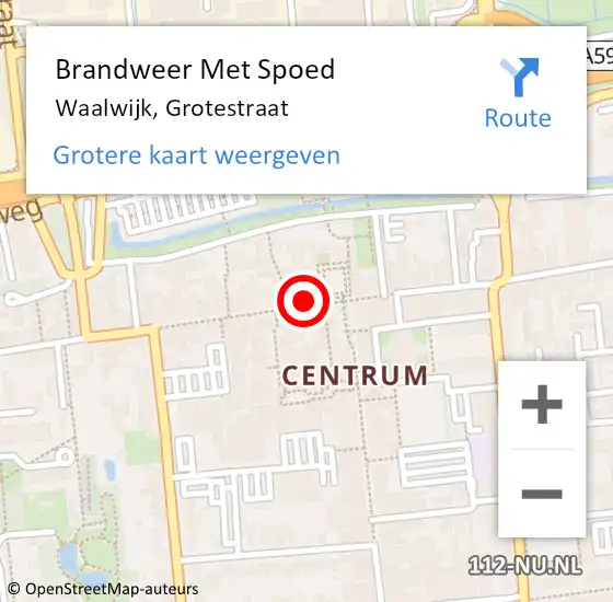 Locatie op kaart van de 112 melding: Brandweer Met Spoed Naar Waalwijk, Grotestraat op 21 januari 2023 12:46