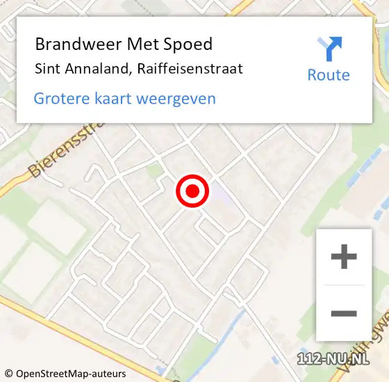 Locatie op kaart van de 112 melding: Brandweer Met Spoed Naar Sint Annaland, Raiffeisenstraat op 21 januari 2023 13:09