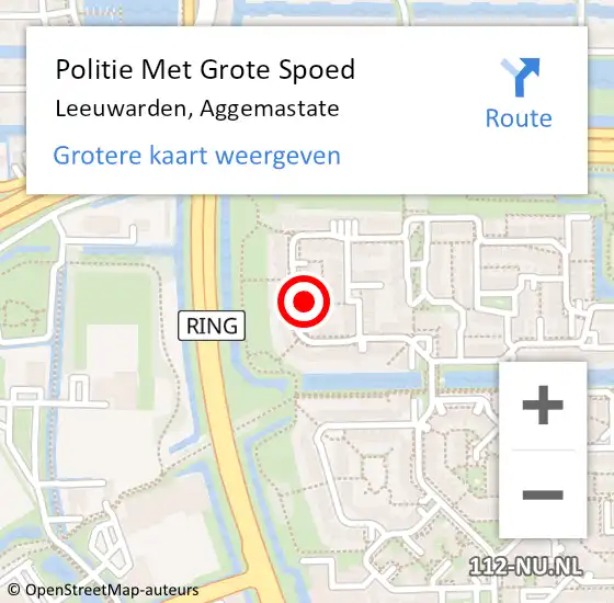 Locatie op kaart van de 112 melding: Politie Met Grote Spoed Naar Leeuwarden, Aggemastate op 21 januari 2023 13:12