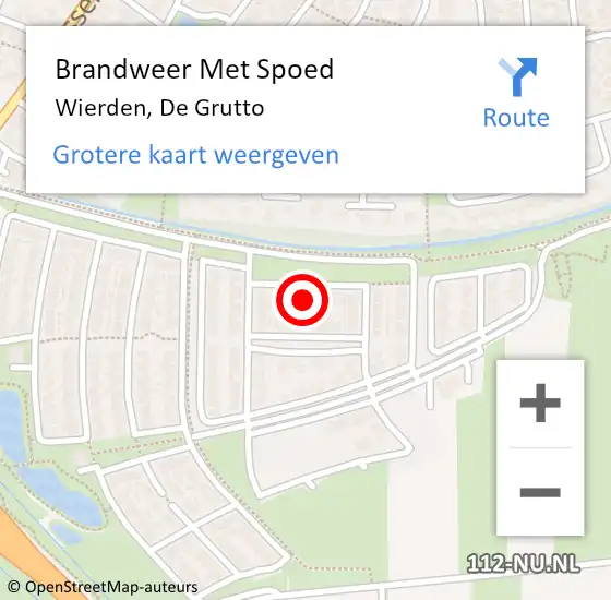 Locatie op kaart van de 112 melding: Brandweer Met Spoed Naar Wierden, De Grutto op 21 januari 2023 13:33