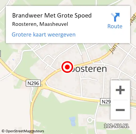 Locatie op kaart van de 112 melding: Brandweer Met Grote Spoed Naar Roosteren, Maasheuvel op 21 januari 2023 13:34