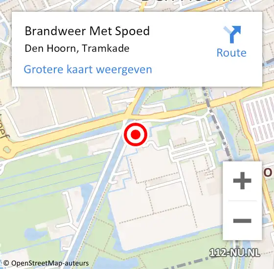 Locatie op kaart van de 112 melding: Brandweer Met Spoed Naar Den Hoorn, Tramkade op 21 januari 2023 13:35