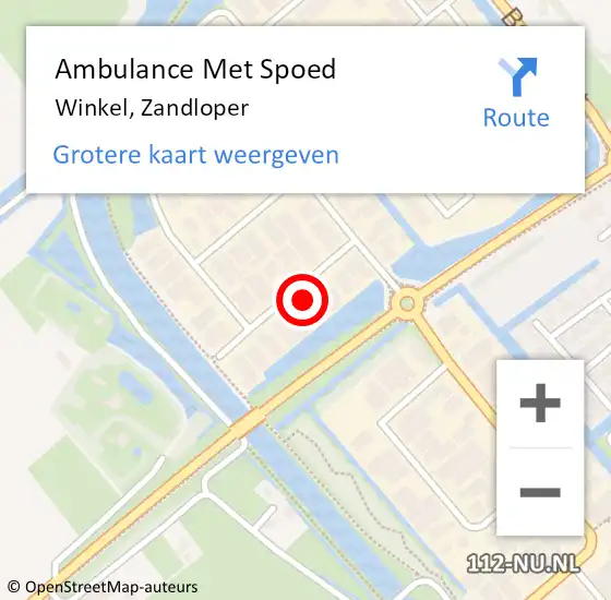 Locatie op kaart van de 112 melding: Ambulance Met Spoed Naar Winkel, Zandloper op 21 januari 2023 13:47