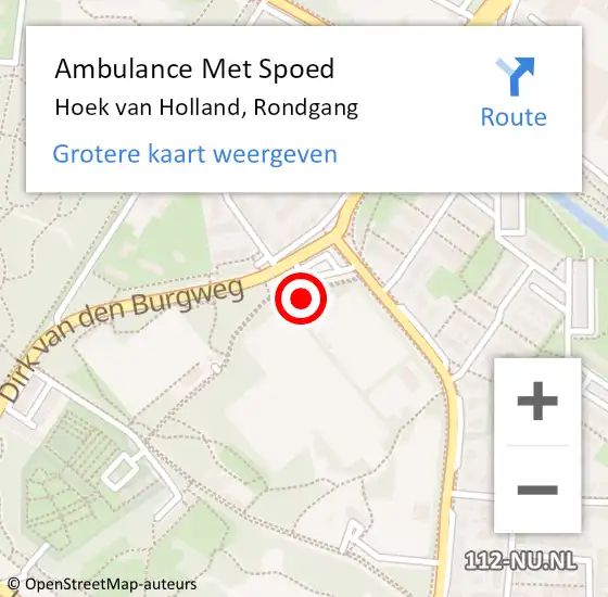 Locatie op kaart van de 112 melding: Ambulance Met Spoed Naar Hoek van Holland, Rondgang op 21 januari 2023 14:59