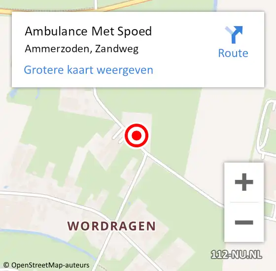 Locatie op kaart van de 112 melding: Ambulance Met Spoed Naar Ammerzoden, Zandweg op 21 januari 2023 15:29