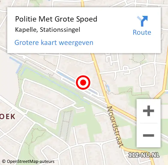 Locatie op kaart van de 112 melding: Politie Met Grote Spoed Naar Kapelle, Stationssingel op 21 januari 2023 15:42