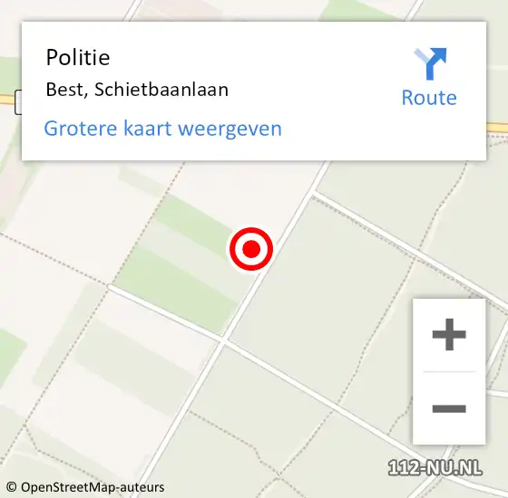 Locatie op kaart van de 112 melding: Politie Best, Schietbaanlaan op 21 januari 2023 16:05