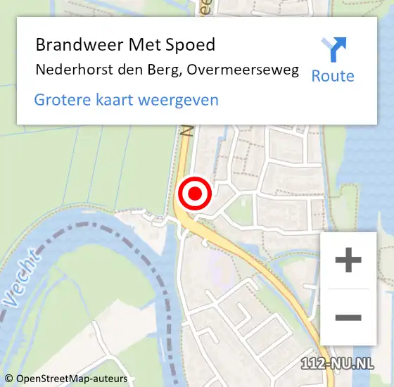 Locatie op kaart van de 112 melding: Brandweer Met Spoed Naar Nederhorst den Berg, Overmeerseweg op 21 januari 2023 16:07