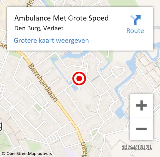 Locatie op kaart van de 112 melding: Ambulance Met Grote Spoed Naar Den Burg, Verlaet op 21 januari 2023 16:09