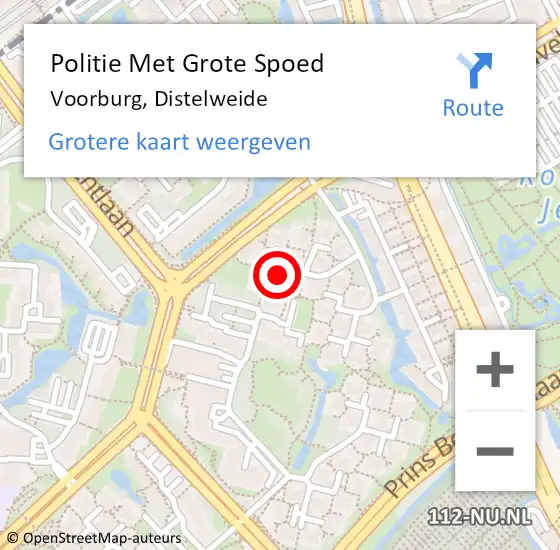 Locatie op kaart van de 112 melding: Politie Met Grote Spoed Naar Voorburg, Distelweide op 21 januari 2023 16:10