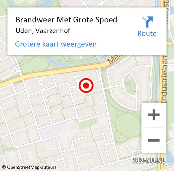 Locatie op kaart van de 112 melding: Brandweer Met Grote Spoed Naar Uden, Vaarzenhof op 21 januari 2023 16:22