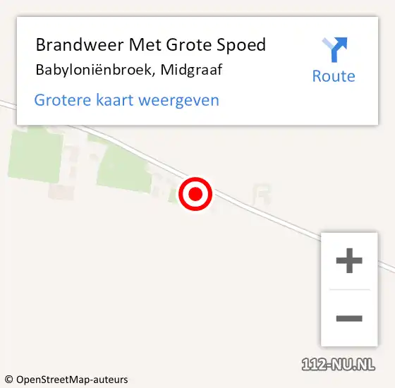 Locatie op kaart van de 112 melding: Brandweer Met Grote Spoed Naar Babyloniënbroek, Midgraaf op 21 januari 2023 16:44