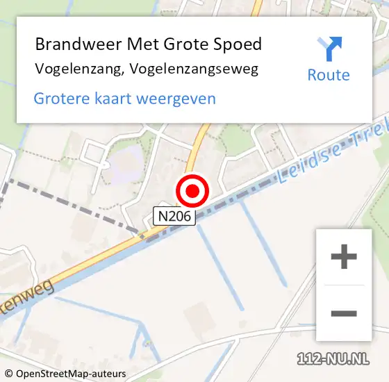 Locatie op kaart van de 112 melding: Brandweer Met Grote Spoed Naar Vogelenzang, Vogelenzangseweg op 21 januari 2023 17:48