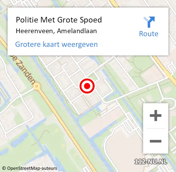 Locatie op kaart van de 112 melding: Politie Met Grote Spoed Naar Heerenveen, Amelandlaan op 21 januari 2023 19:23