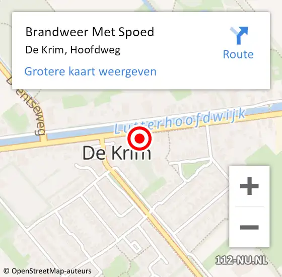 Locatie op kaart van de 112 melding: Brandweer Met Spoed Naar De Krim, Hoofdweg op 13 augustus 2014 00:08