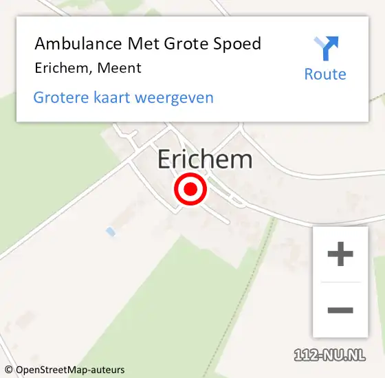 Locatie op kaart van de 112 melding: Ambulance Met Grote Spoed Naar Erichem, Meent op 21 januari 2023 20:19