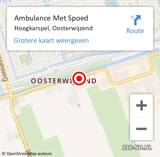 Locatie op kaart van de 112 melding: Ambulance Met Spoed Naar Hoogkarspel, Oosterwijzend op 21 januari 2023 20:21