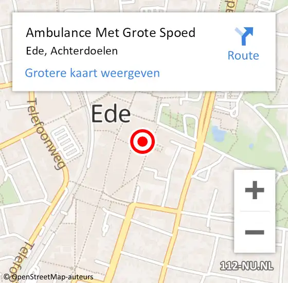 Locatie op kaart van de 112 melding: Ambulance Met Grote Spoed Naar Ede, Achterdoelen op 21 januari 2023 20:34