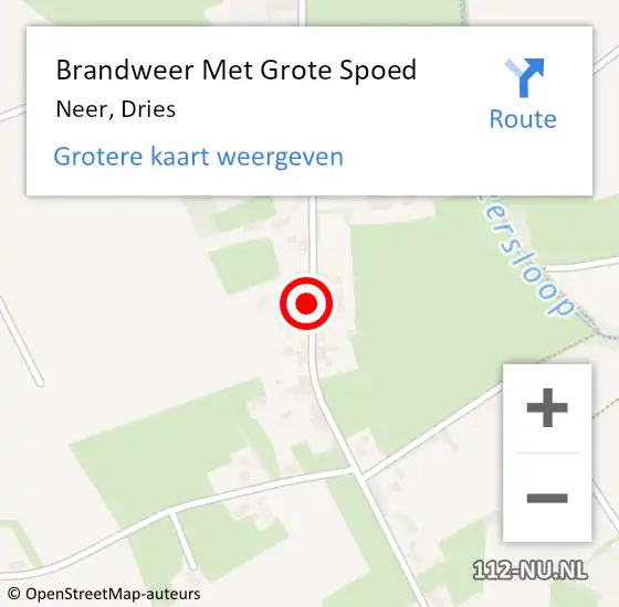 Locatie op kaart van de 112 melding: Brandweer Met Grote Spoed Naar Neer, Dries op 21 januari 2023 21:07