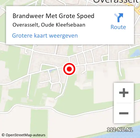 Locatie op kaart van de 112 melding: Brandweer Met Grote Spoed Naar Overasselt, Oude Kleefsebaan op 21 januari 2023 21:10