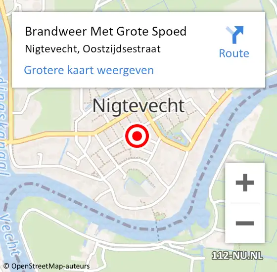 Locatie op kaart van de 112 melding: Brandweer Met Grote Spoed Naar Nigtevecht, Oostzijdsestraat op 21 januari 2023 21:43