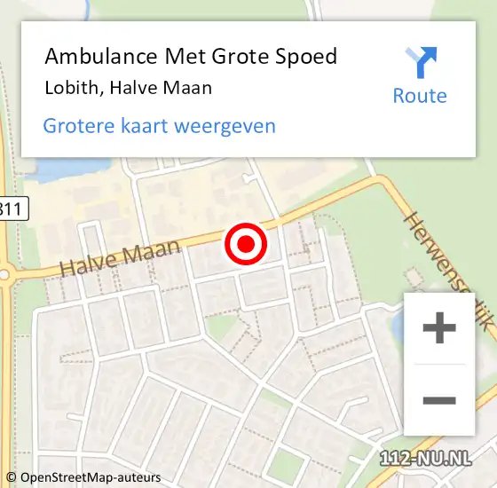 Locatie op kaart van de 112 melding: Ambulance Met Grote Spoed Naar Lobith, Halve Maan op 21 januari 2023 22:59