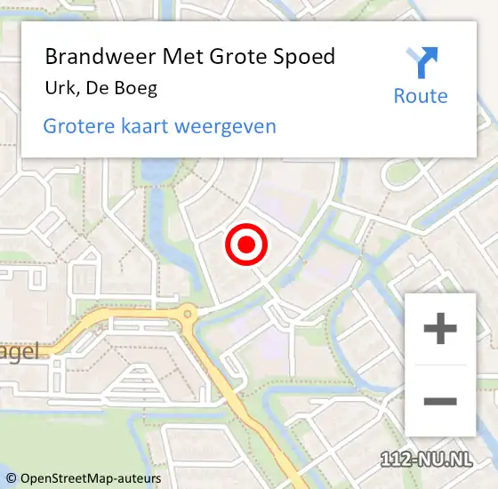 Locatie op kaart van de 112 melding: Brandweer Met Grote Spoed Naar Urk, De Boeg op 22 januari 2023 00:01